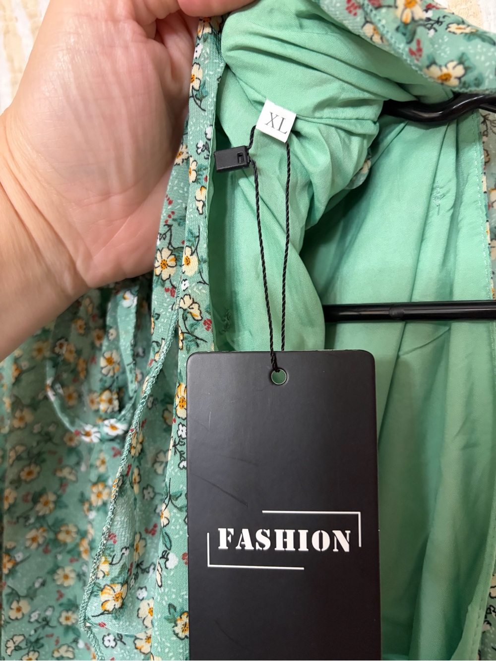 Green Floral Ruffle Dress - Picture 2 of 2